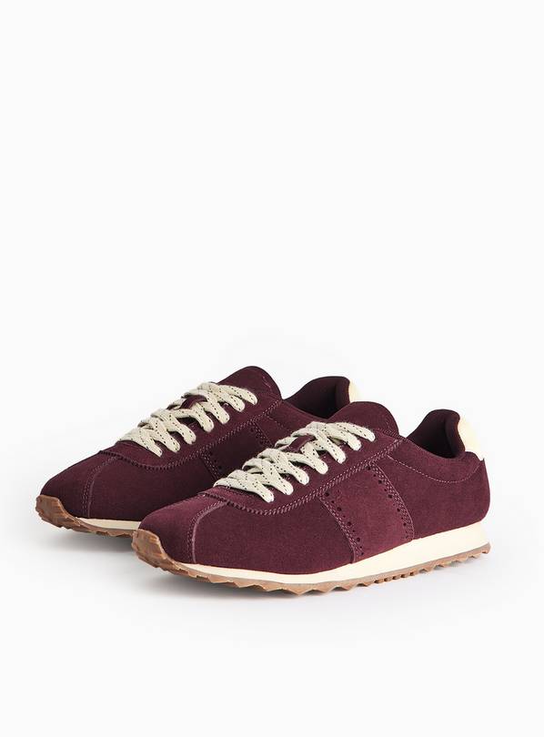 Burgundy Suede Jogger Trainers 8